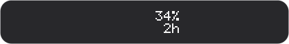 Menu bar item: 34% of the subscription quota used, resets in 2 hours